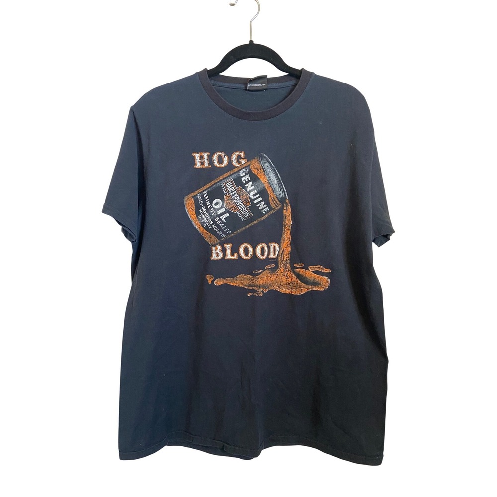 Harley Davidson Hog Blood Oil T Shirt Mens XL Black Denver Colorado 2013 Graphic